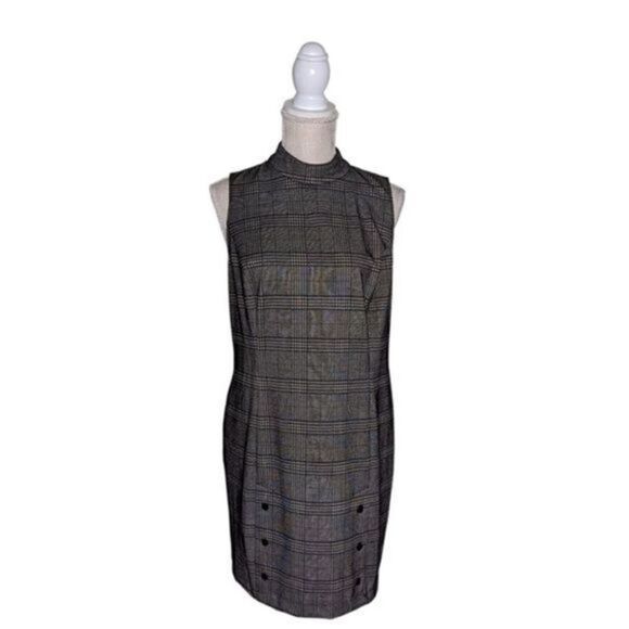 APT. 9 Women's Dress sleeveless plaid black and white size petite large - Picture 1 of 6
